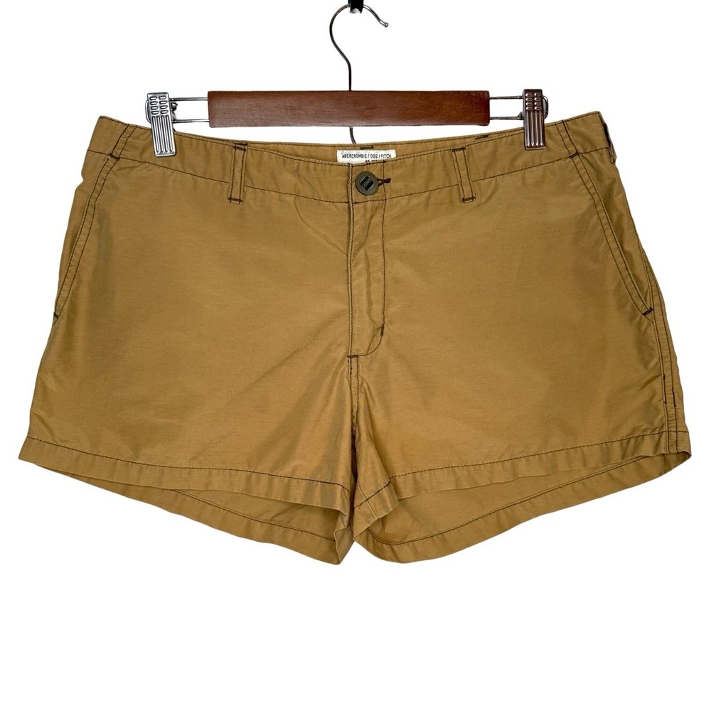 Vintage 90s Y2K  Abercrombie & Fitch Size 8 Khaki Cotton Low Rise Shorts Utility